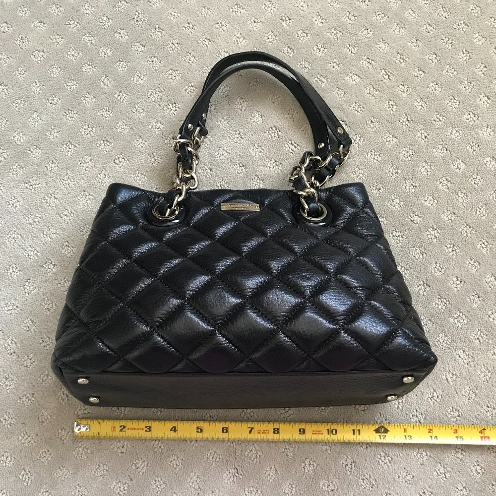 Kate Spade black quilted leather chain strap purse